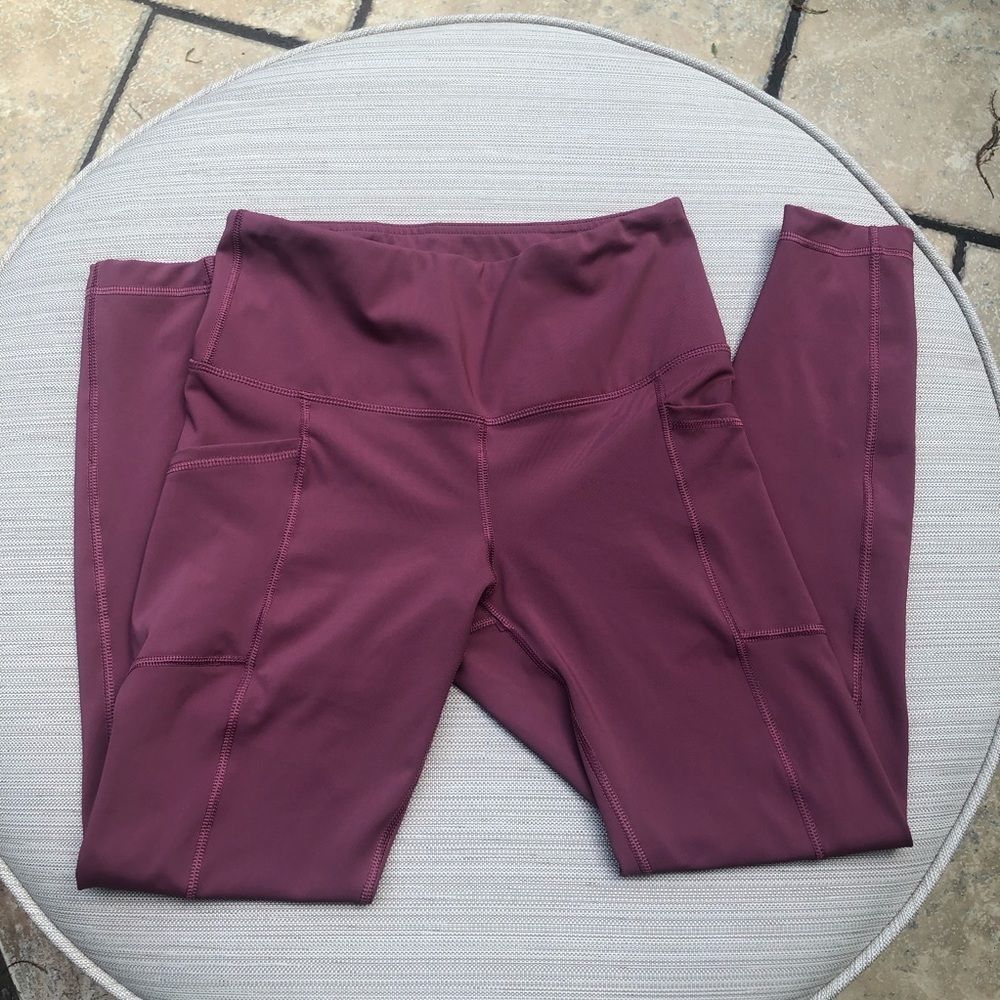 90 Degree by Reflex Leggings Preowned Size S Pink 2 side pockets